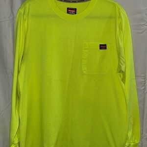 Wrangler Yellow Long Sleeve Tee for Visibility
